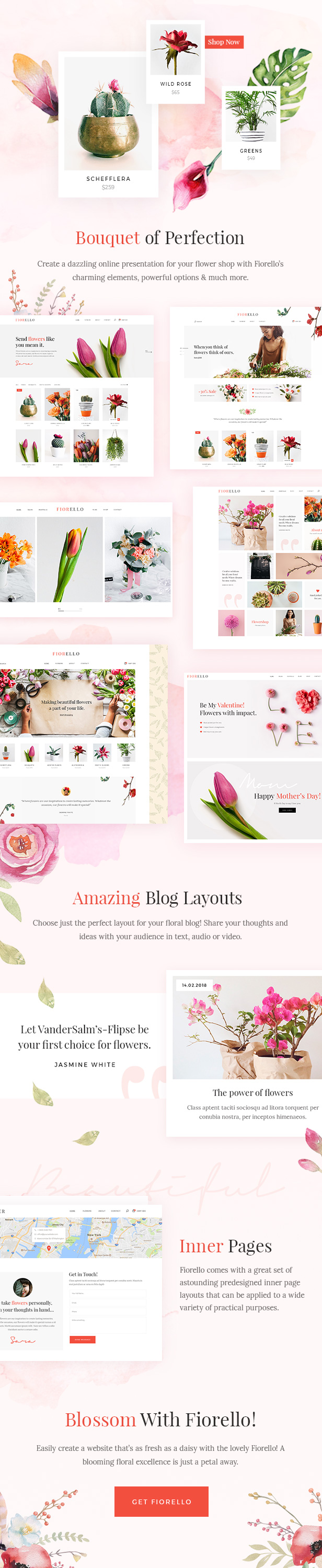 WordPress theme Fiorello - A Flower Shop and Florist WooCommerce Theme (WooCommerce)